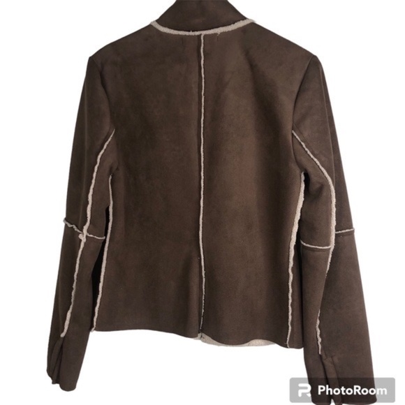 Anthropologie VELVET Brand  Faux Suede Shearling Lined Jacket - Picture 4 of 7